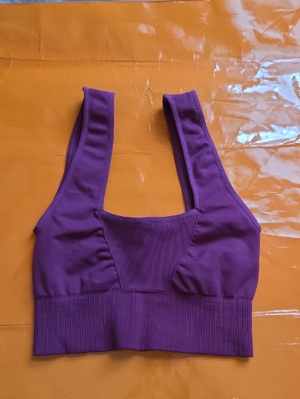 Nwot! Free People Movement Good Karma Squareneck Bra In Purple - Picture 2 of 4